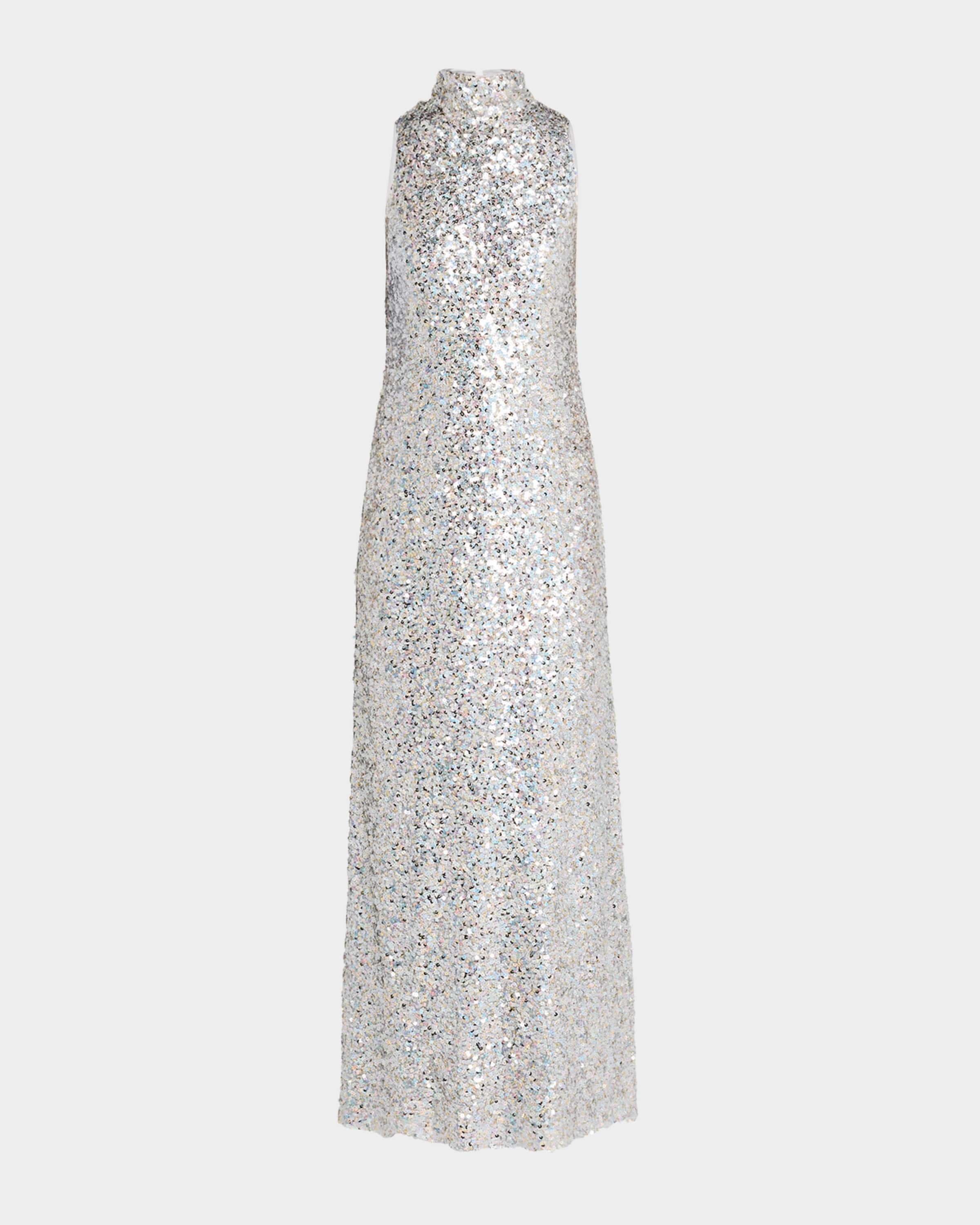 Sculpty High-Neck Sequined Dress - 2