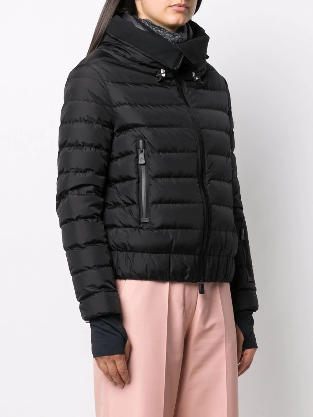 funnel neck quilted jacket - 3