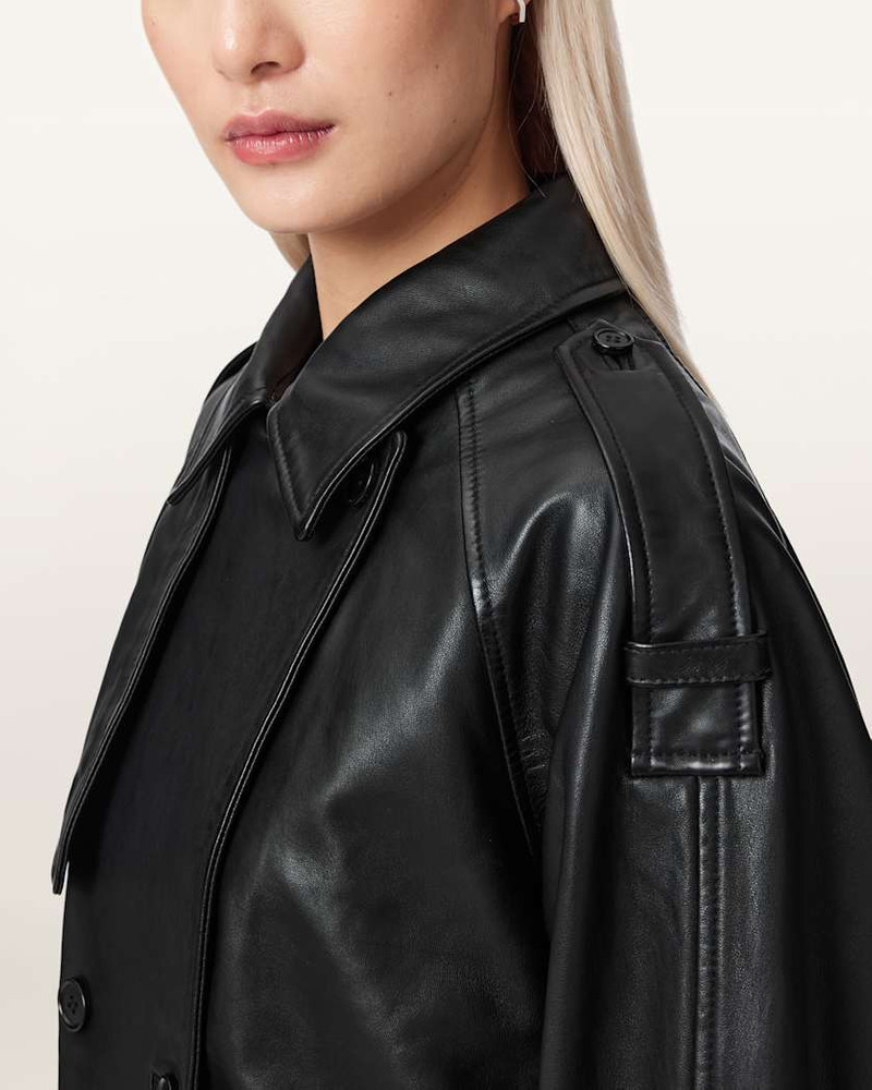 REYA CROPPED LEATHER MAC 4
