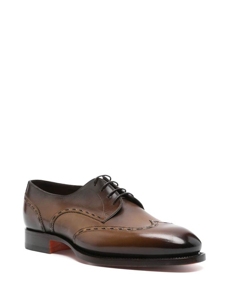 Santoni leather derby shoes outlook