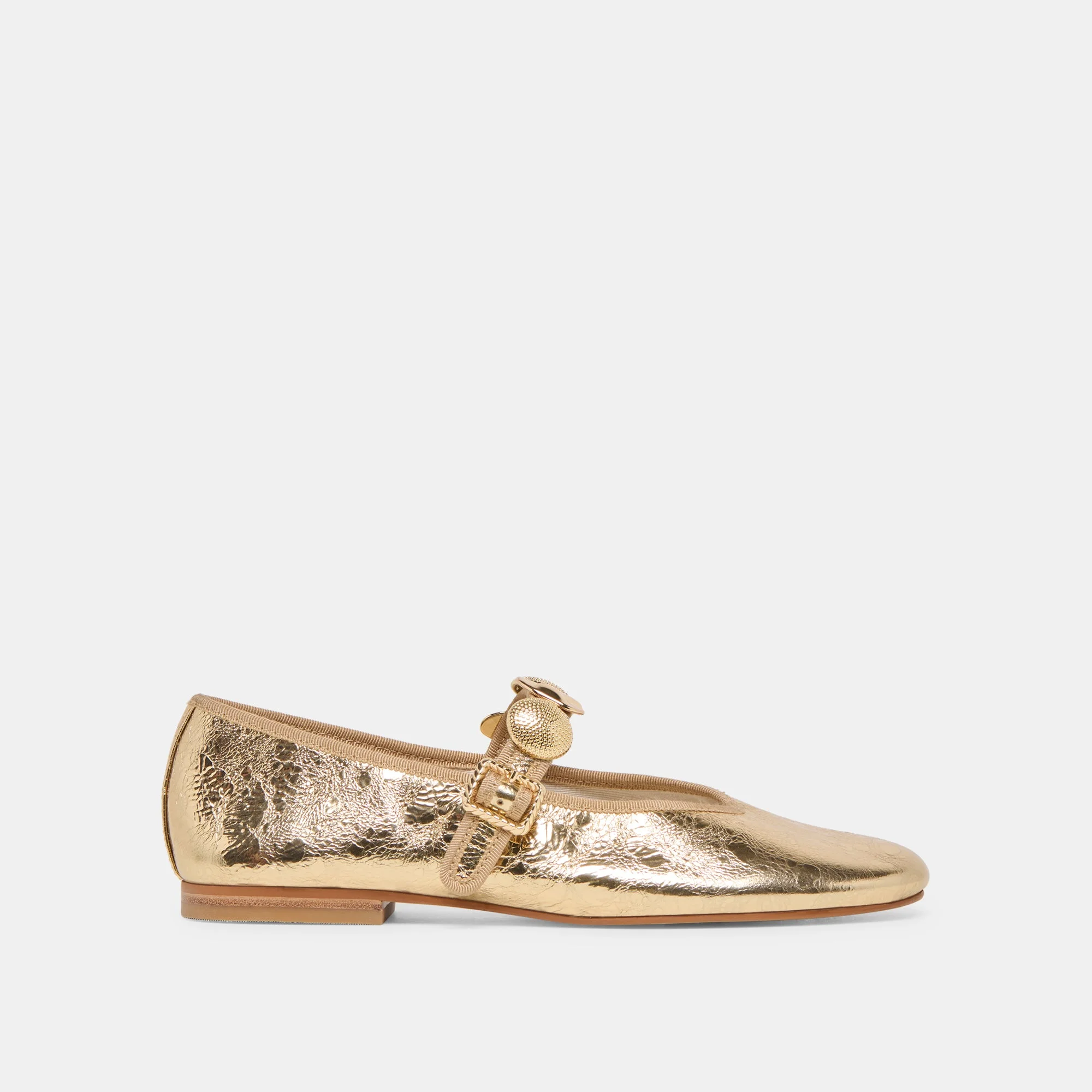 RELAN BALLET FLATS GOLD DISTRESSED LEATHER - 1