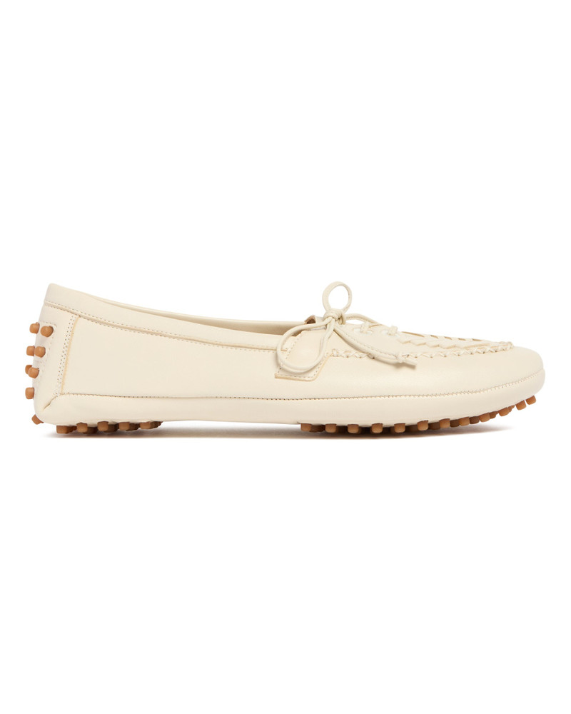 LE MONDE BÉRYL White Leather Loafers outlook