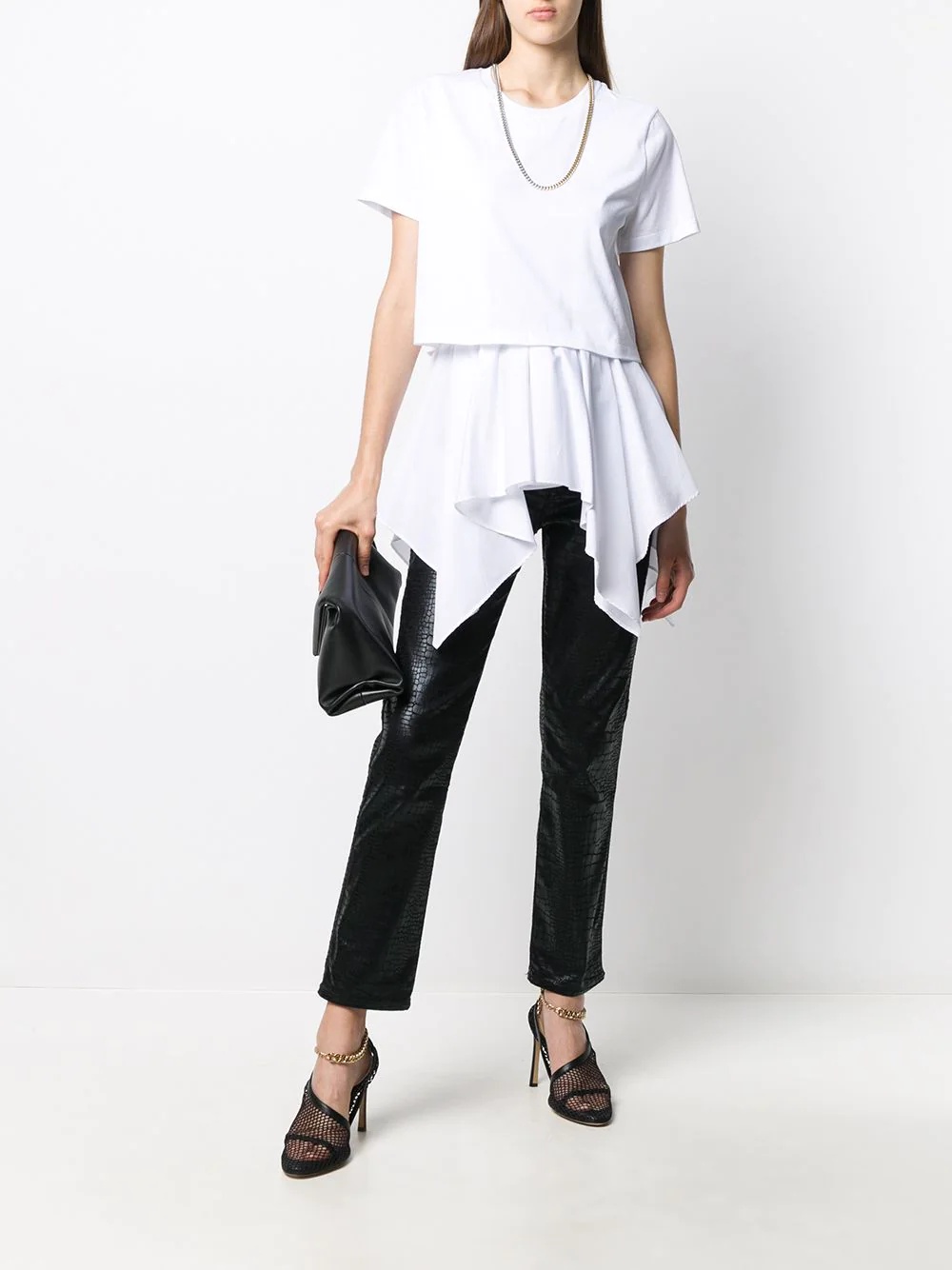 ruffled draped top - 2