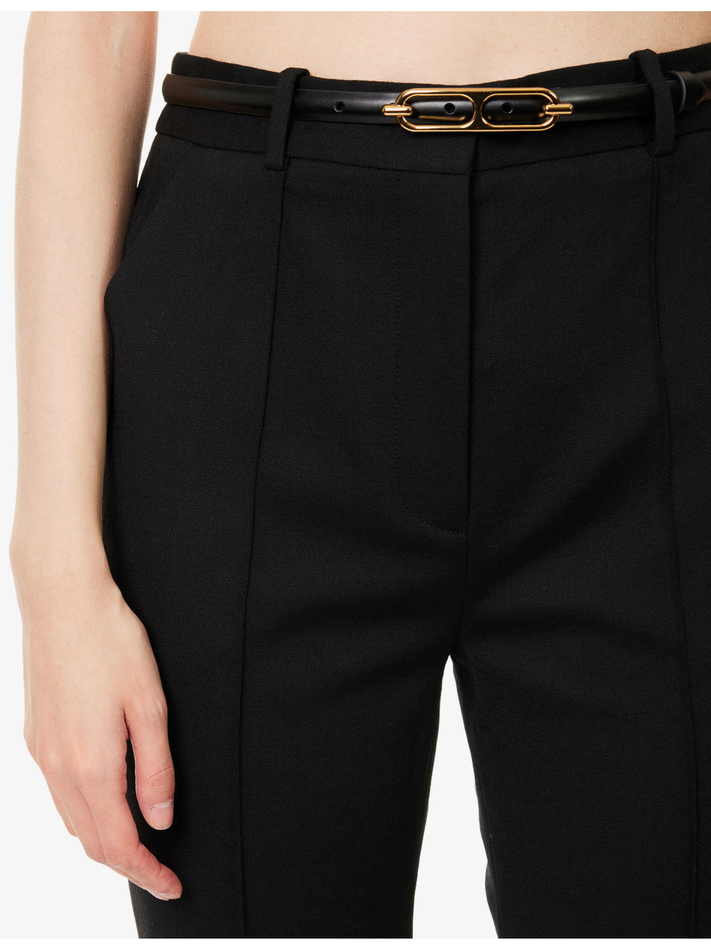 Gracie Belted Stretch-Wool Trousers - 5