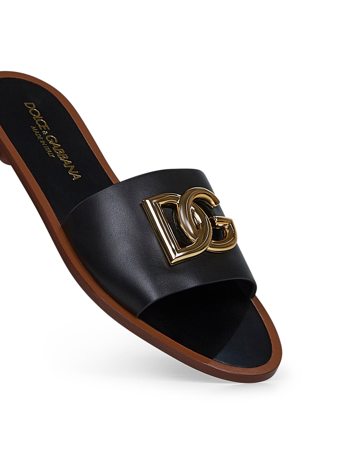 Black calf leather Bianca slides - 4