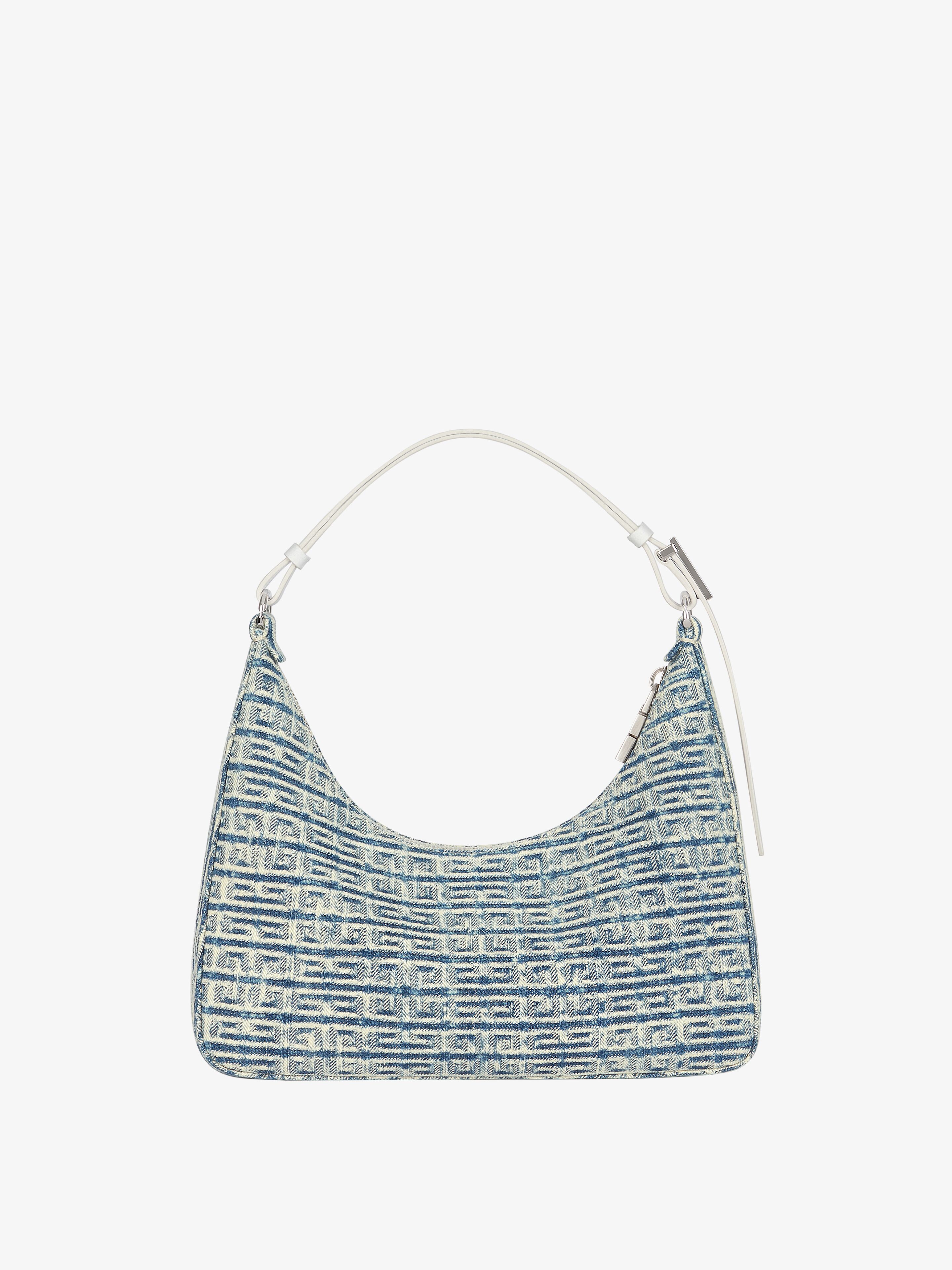 SMALL MOON CUT OUT BAG IN 4G BLEACHED DENIM - 4