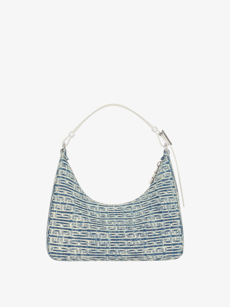 SMALL MOON CUT OUT BAG IN 4G BLEACHED DENIM 4