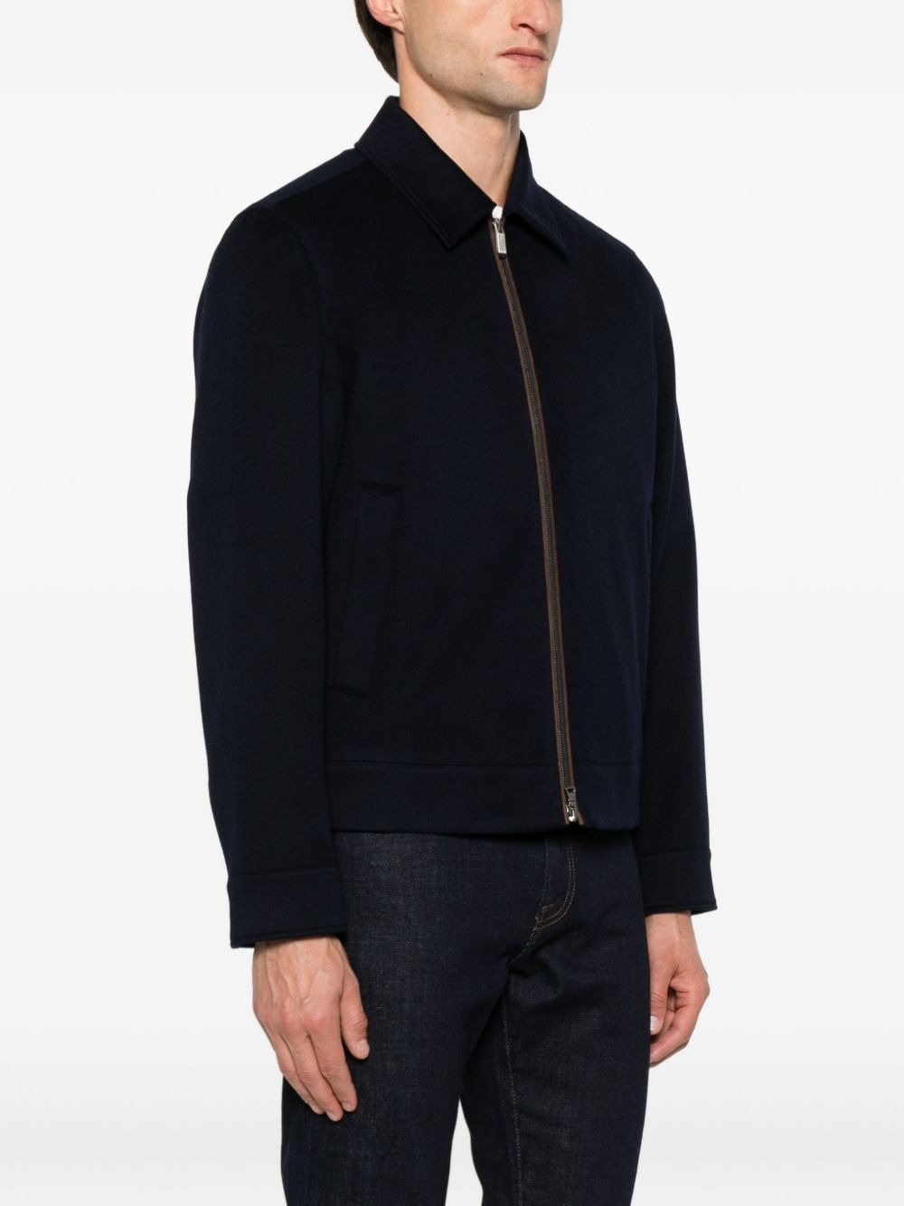 zip-fastening wool jacket - 3