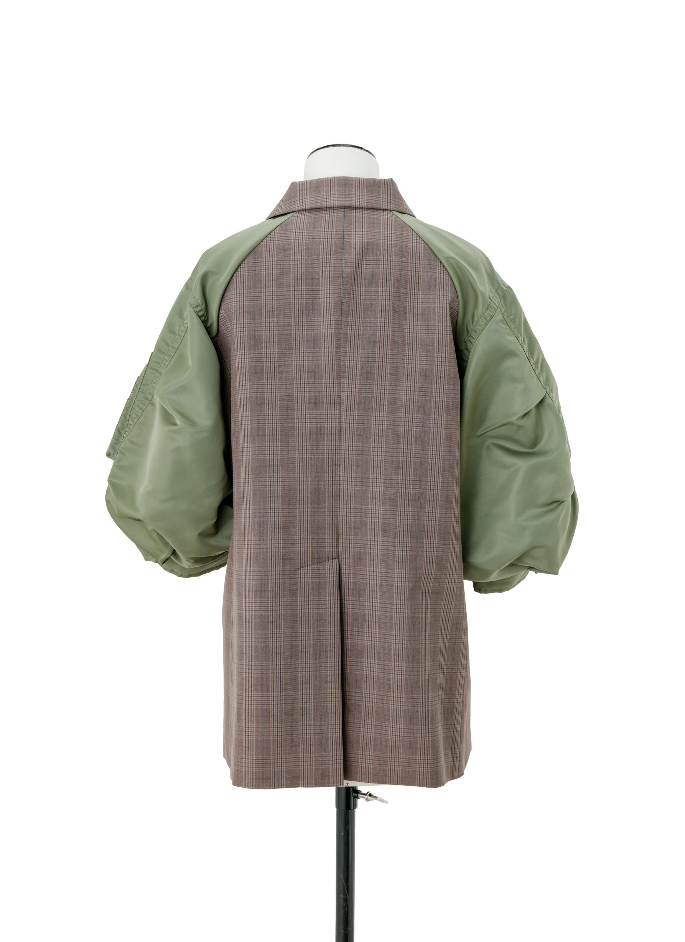 Wool Silk Suiting x Nylon Twill Jacket - 3