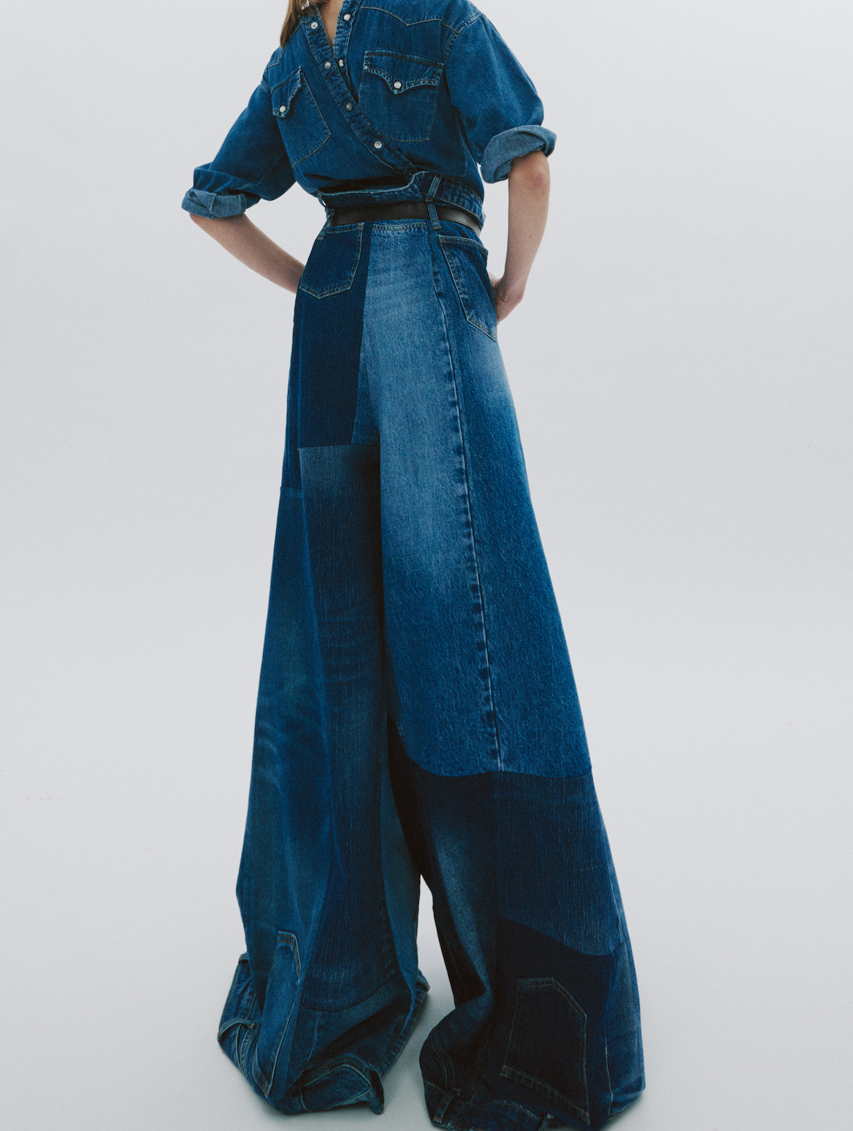 BACK TO FRONT DENIM SHIRT MID BLUE - 15