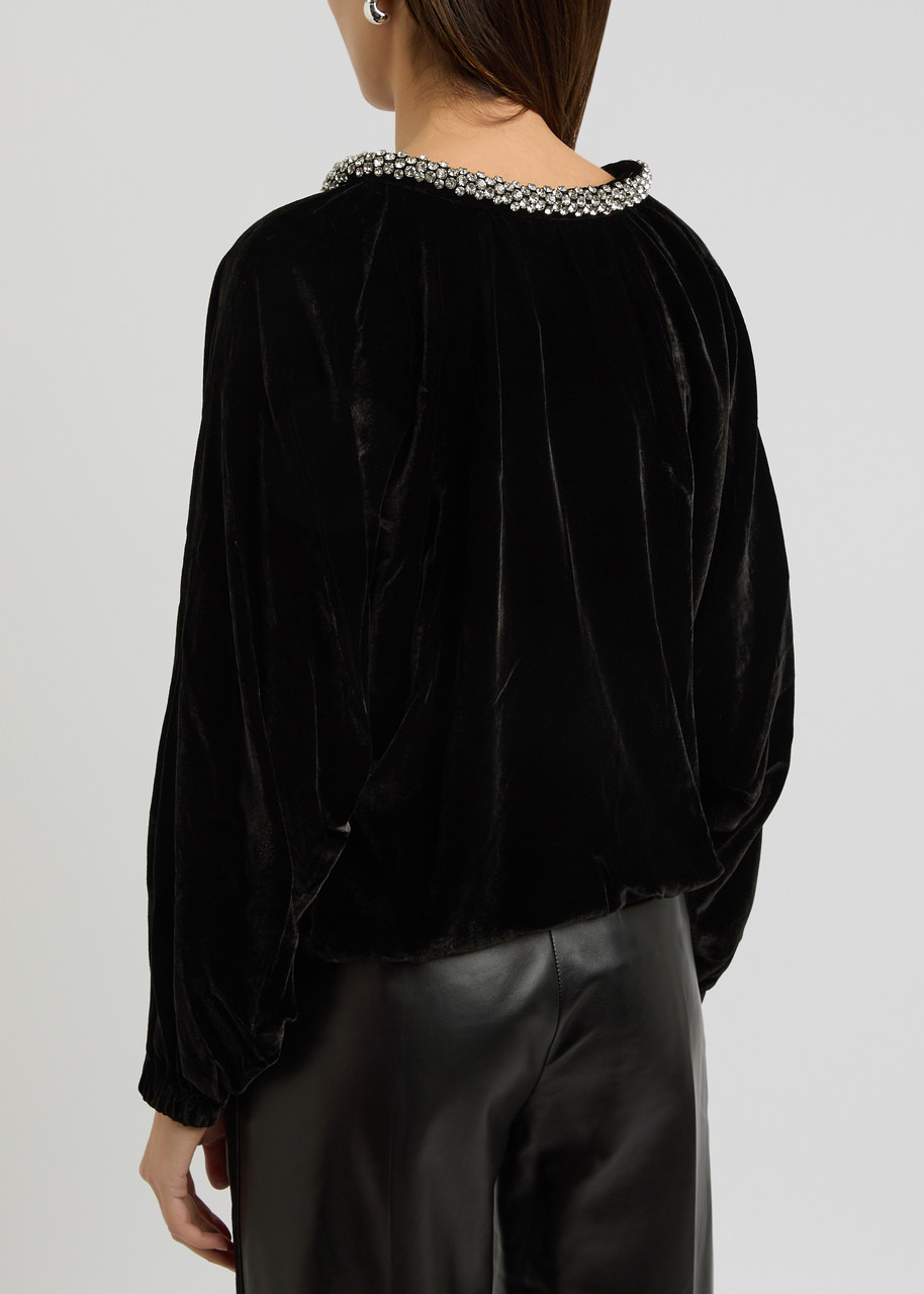Isabel Marant Bertina Embellished Velvet top - 3