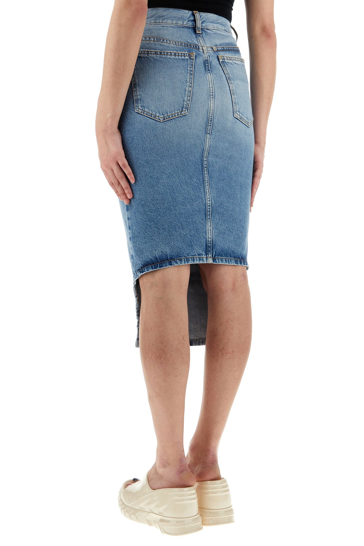 Denim midi skirt - 4