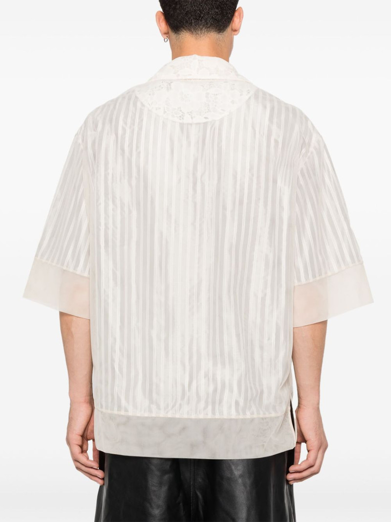 lace-panel striped shirt 4