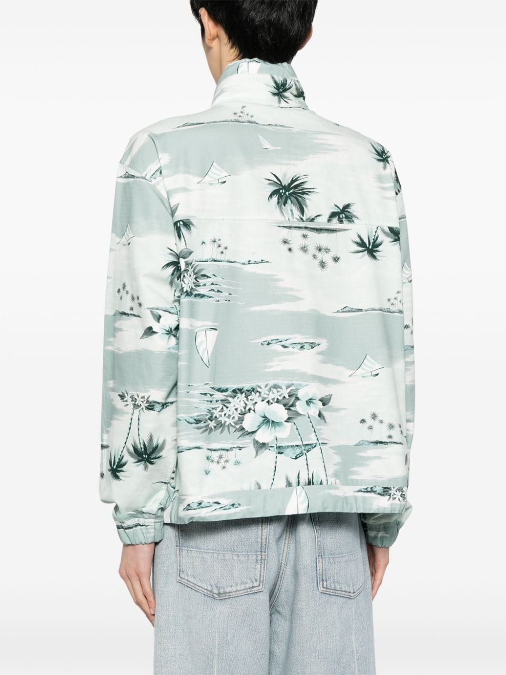 graphic-print cotton jacket - 4