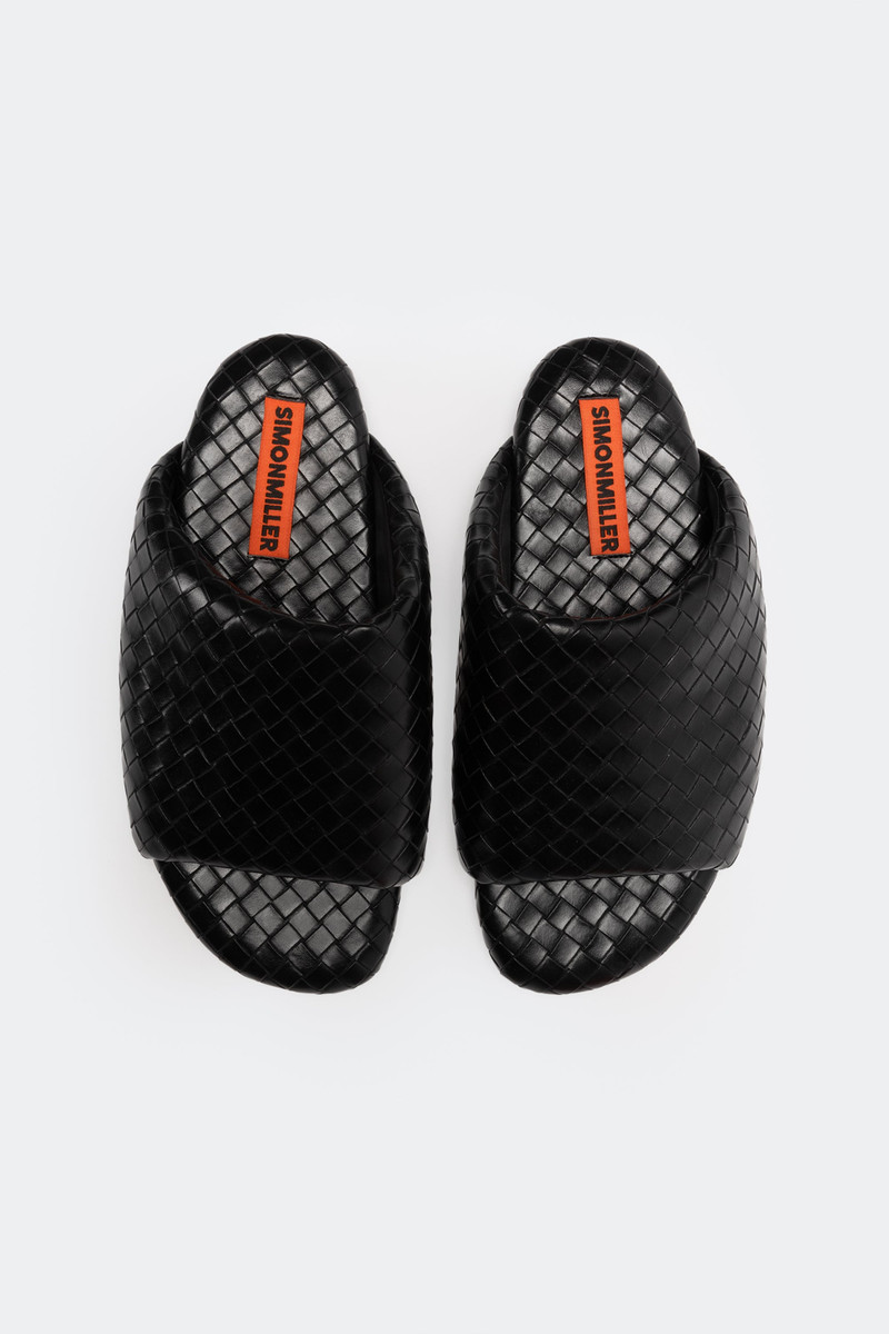SIMONMILLER Woven Bubble Slide in Black outlook