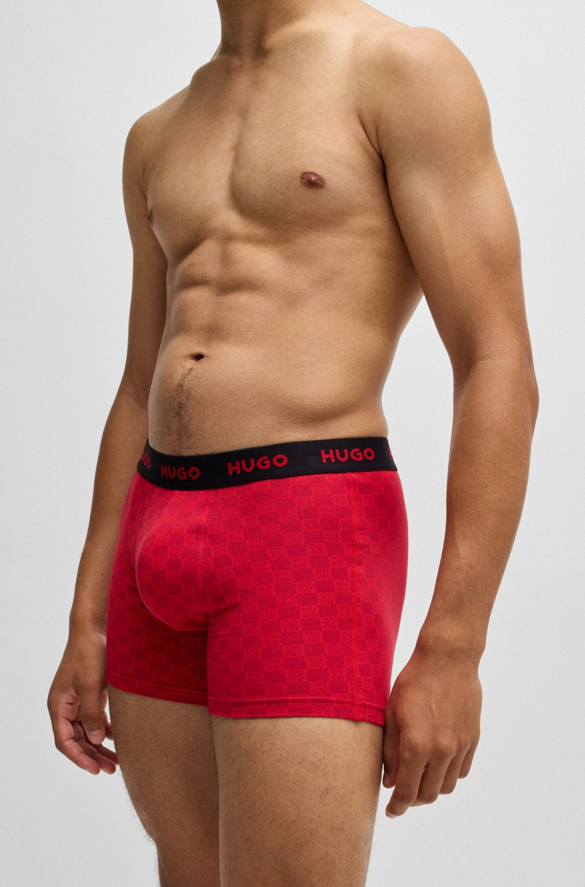 THREE-PACK OF STRETCH-COTTON BOXER BRIEFS WITH LOGOS - 4