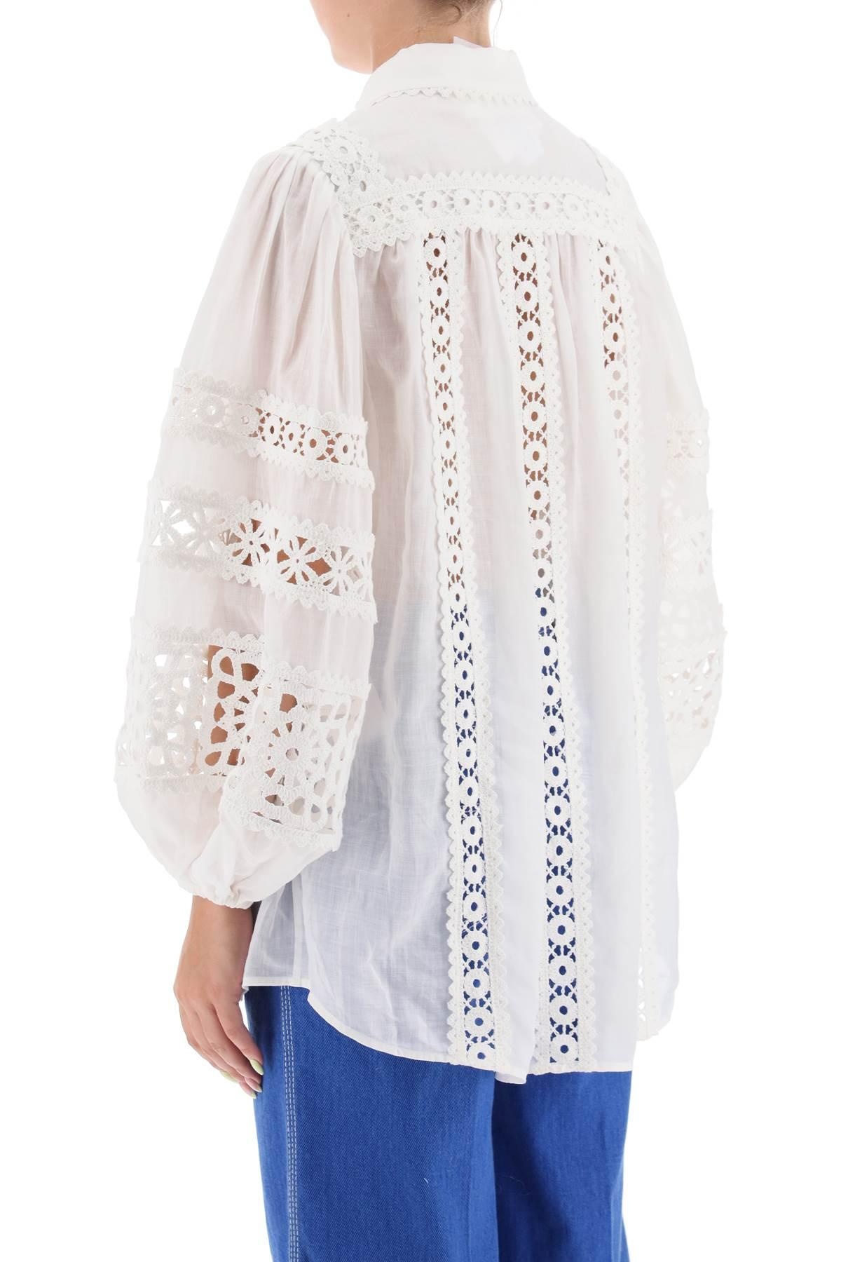 'DEVI SPLICED' BLOUSE WITH CROCHET INSERTS - 4