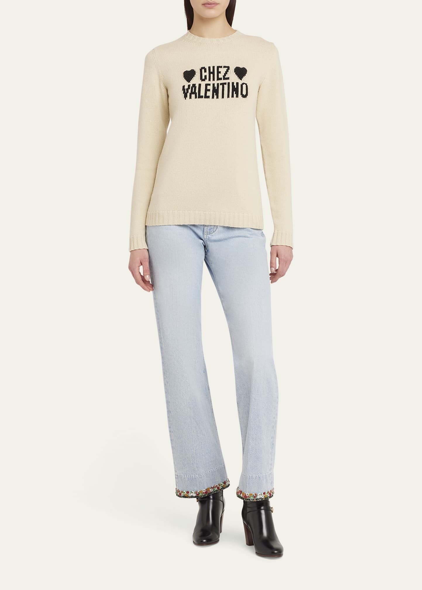 Chez Valentino Beaded Wool Sweater - 2