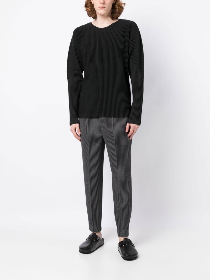 long-sleeve plissé T-shirt - 2