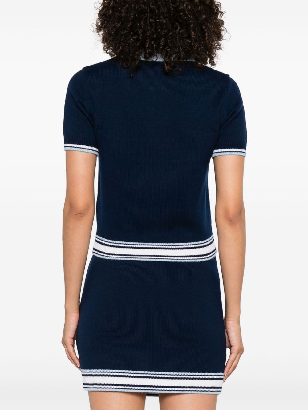 zip-front striped knit top - 4