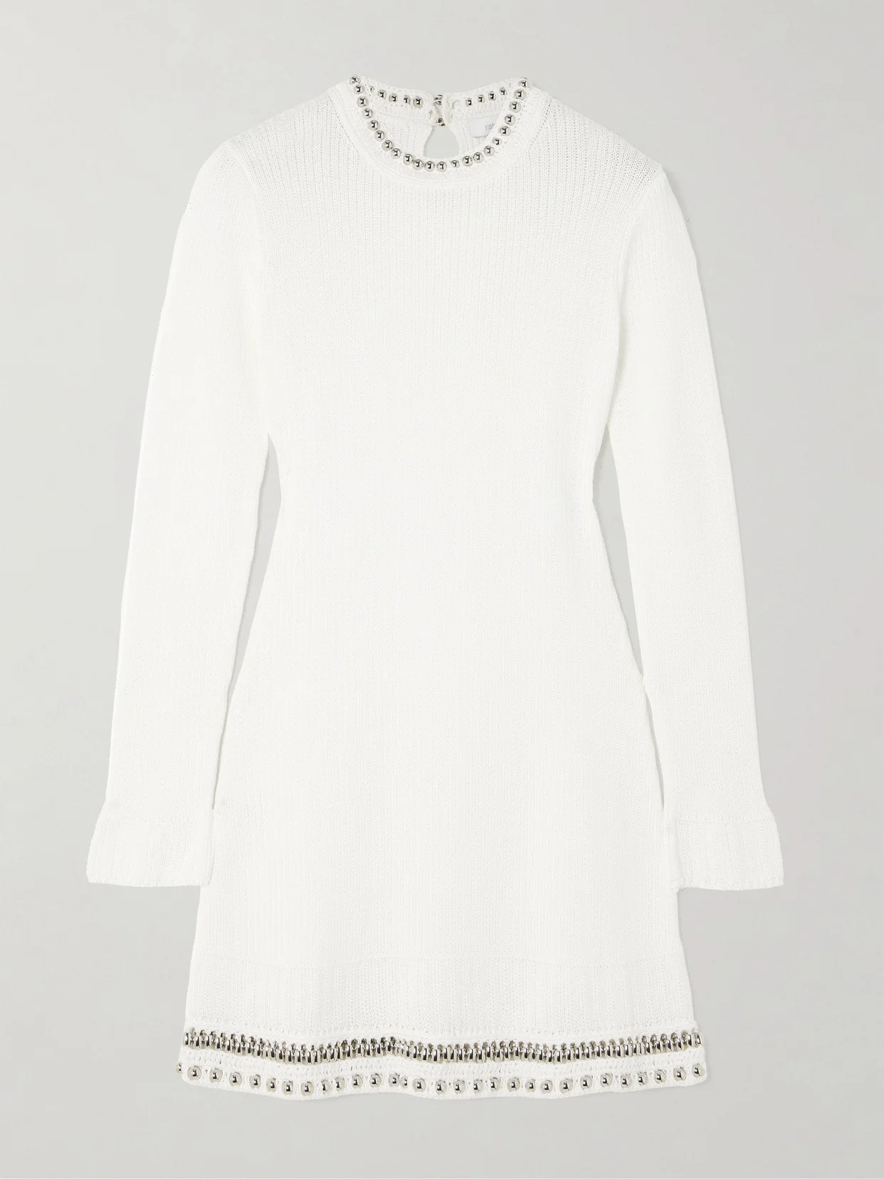 Embellished Crocheted Mini Dress - 1