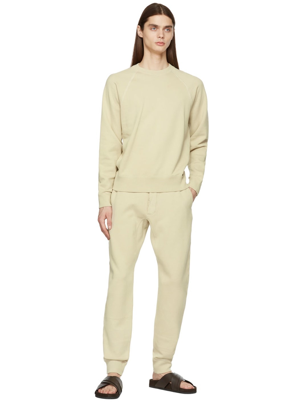 Beige Fleece Lounge Pants - 4