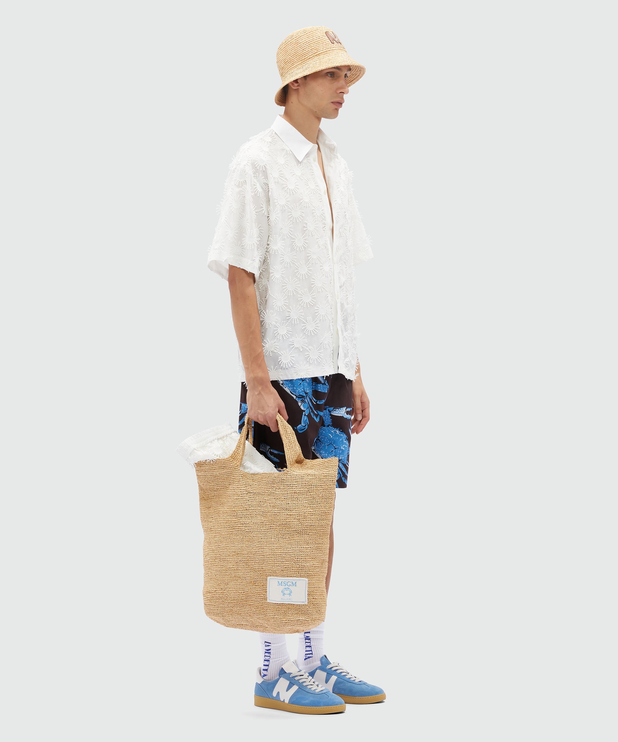 Bermuda shorts in black poplin with "King crab" print - 4