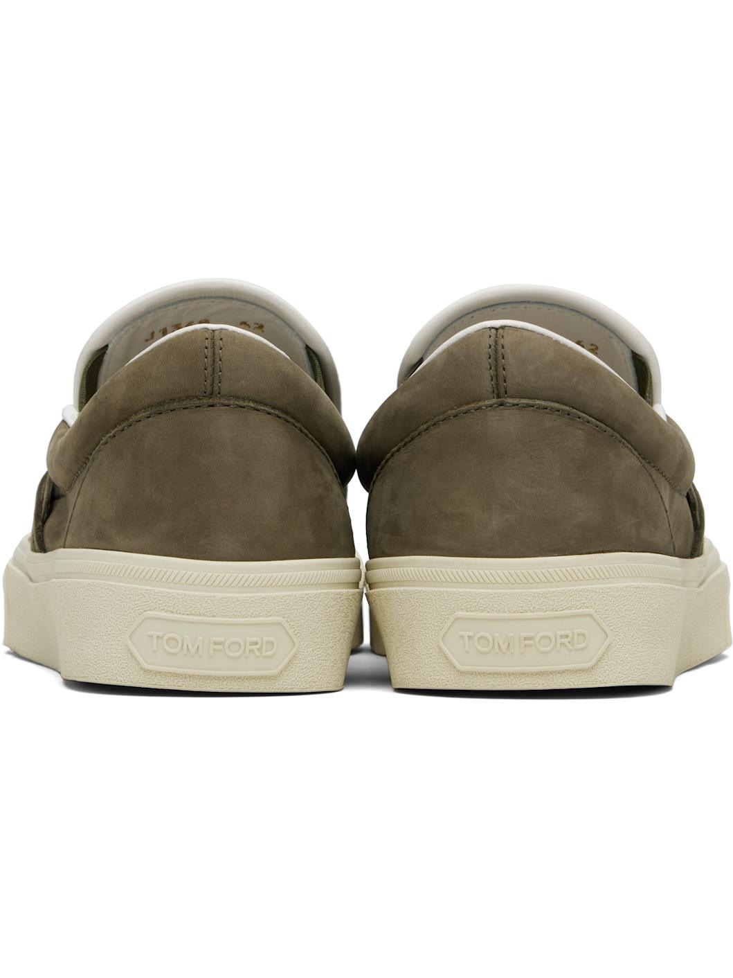 Khaki Nubuck Jude Slip On Sneakers - 2
