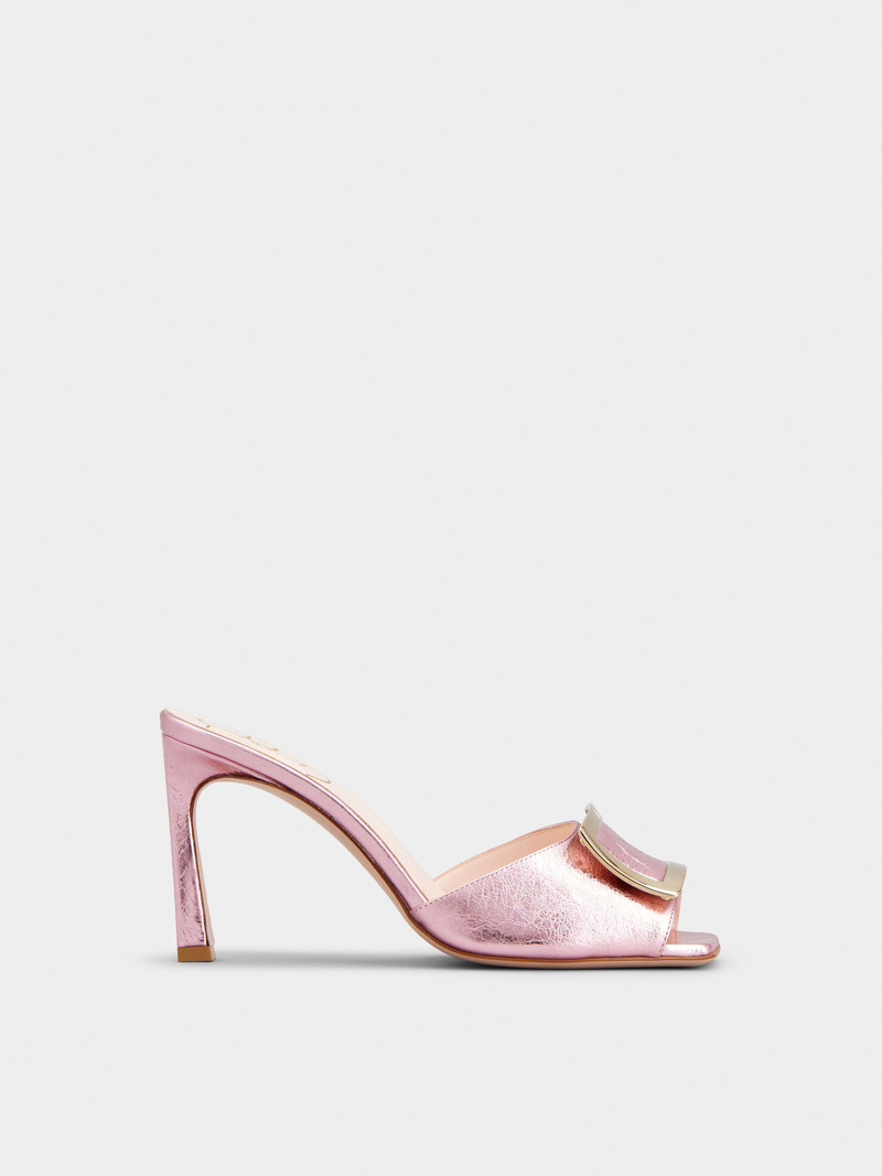 Trompette Metal Buckle Mules in Leather - 1