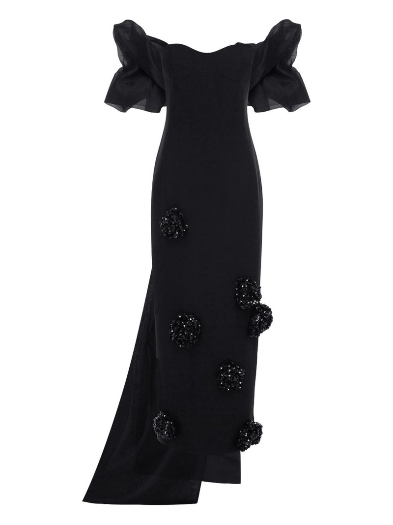Zayna puff-sleeve gown 1