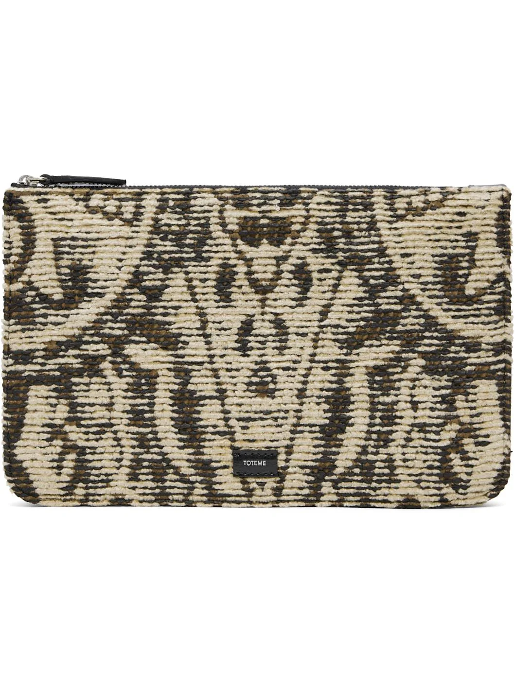 Beige & Black Threefold Paisley Clutch - 1