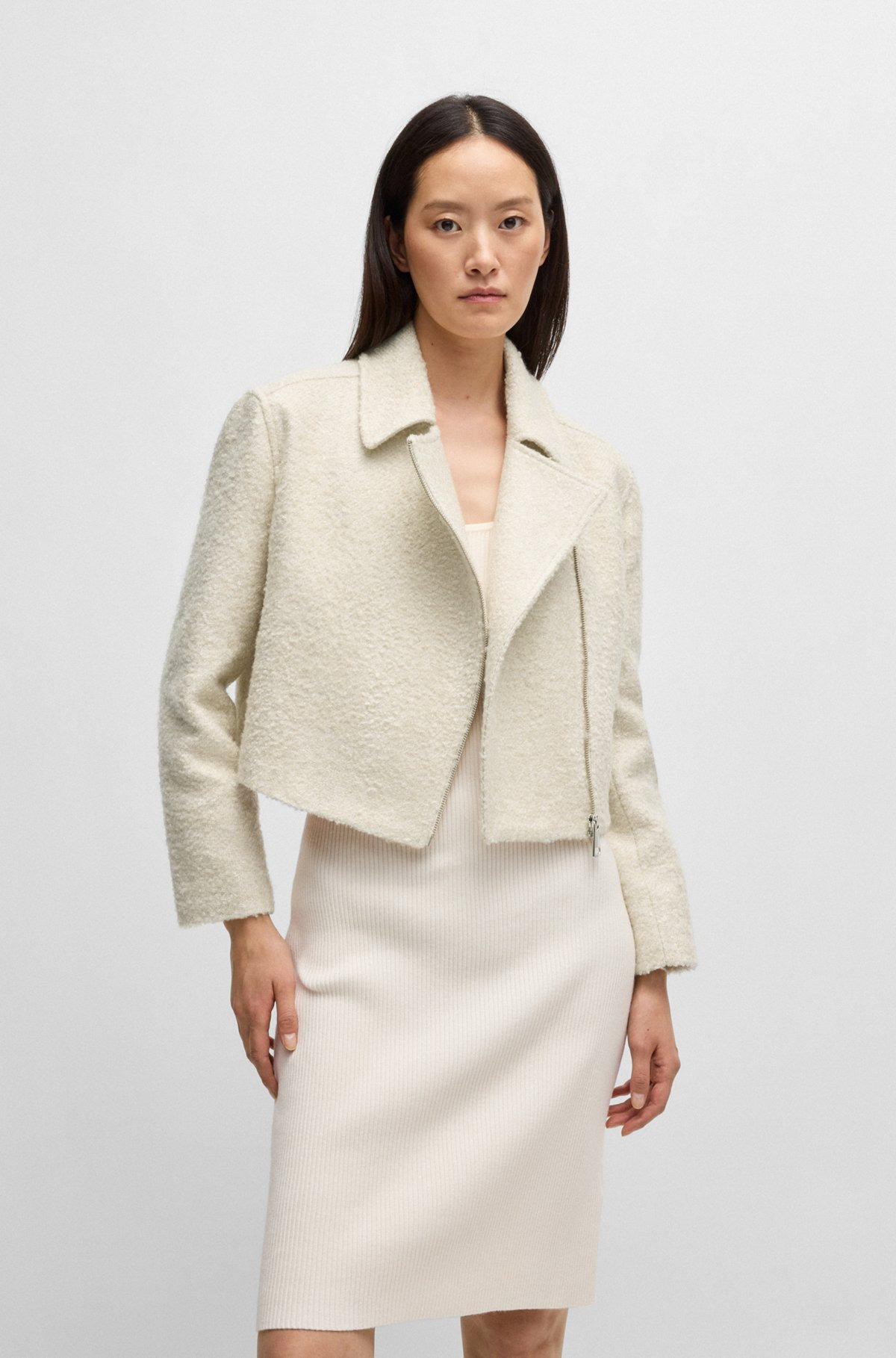 ZIP-UP JACKET IN BOUCLÉ FABRIC - 2