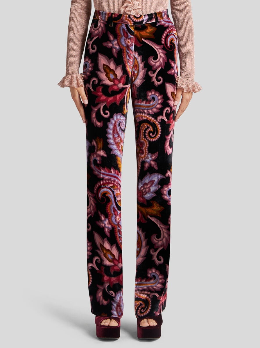 PAISLEY VELVET TROUSERS - 2