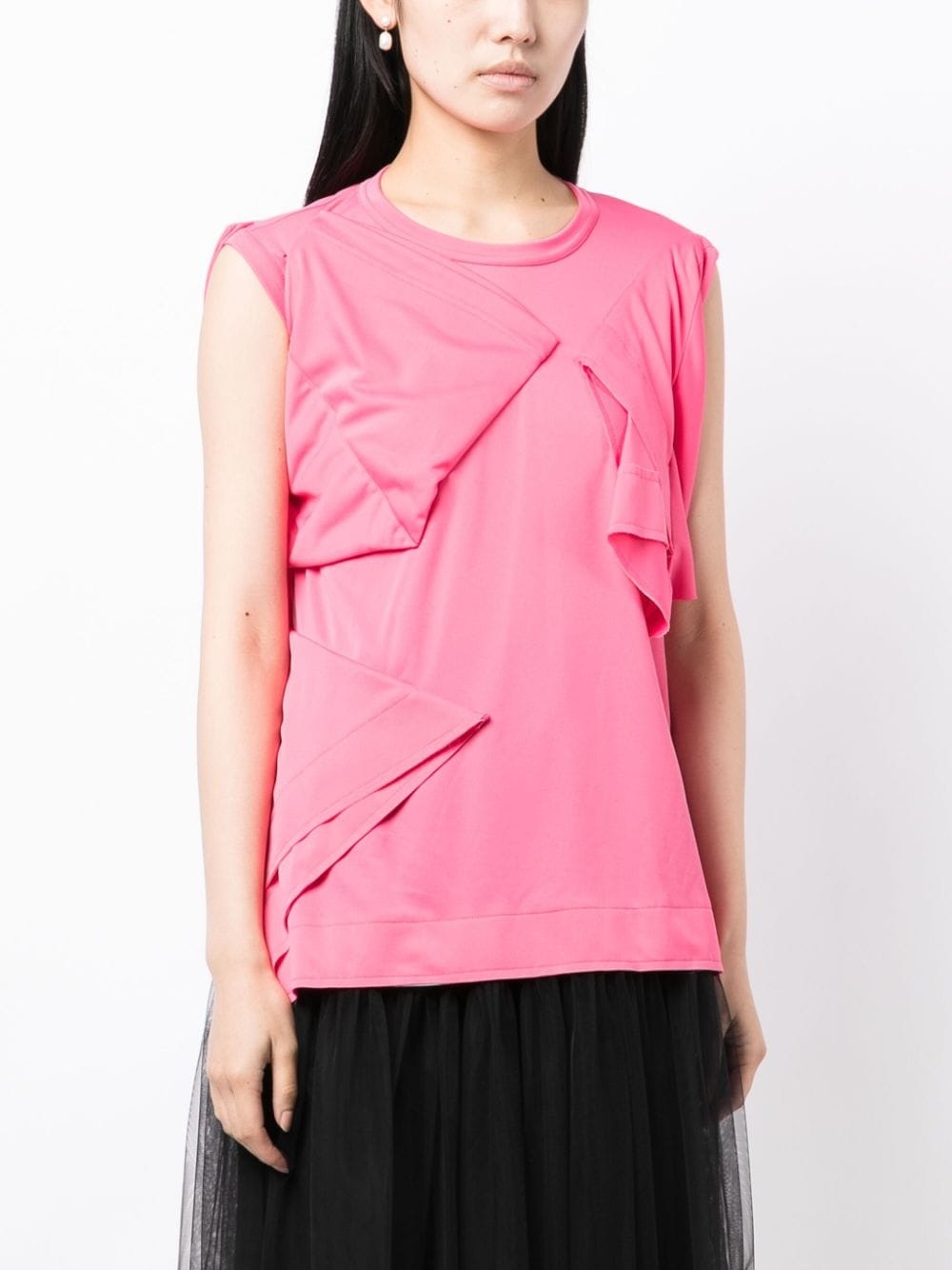 asymmetric folded-detailing tank top - 3