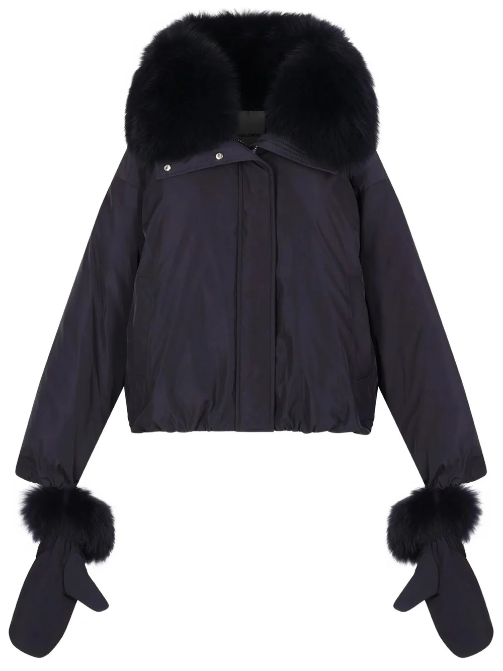 Down Jacket with Collar and Gloves - 1