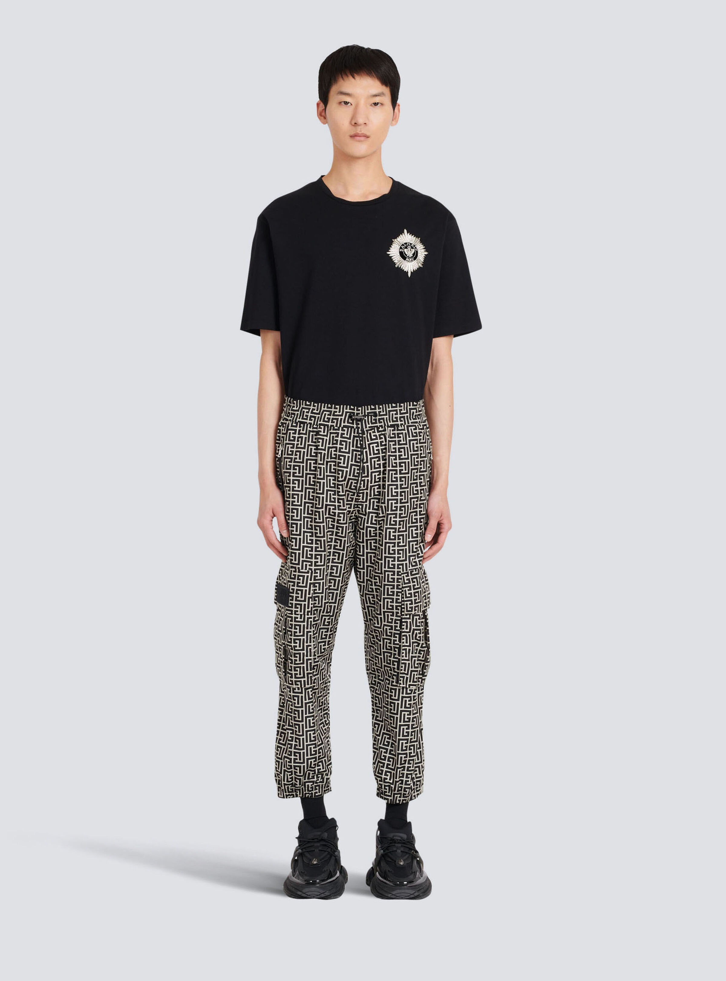 Cargo pants with Balmain monogram - 3