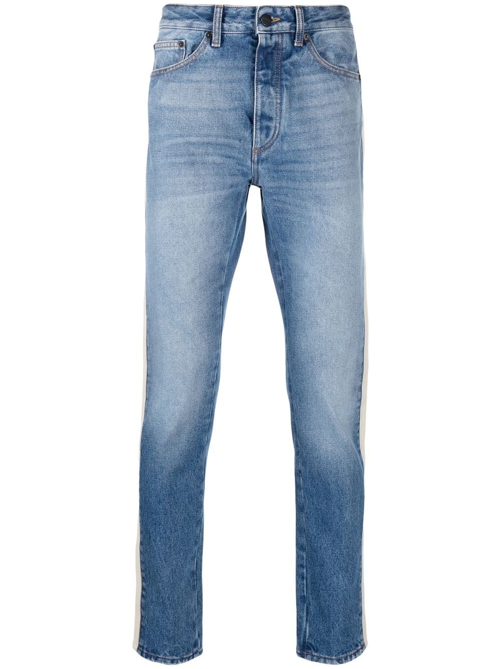 side-stripe slim-cut jeans - 1