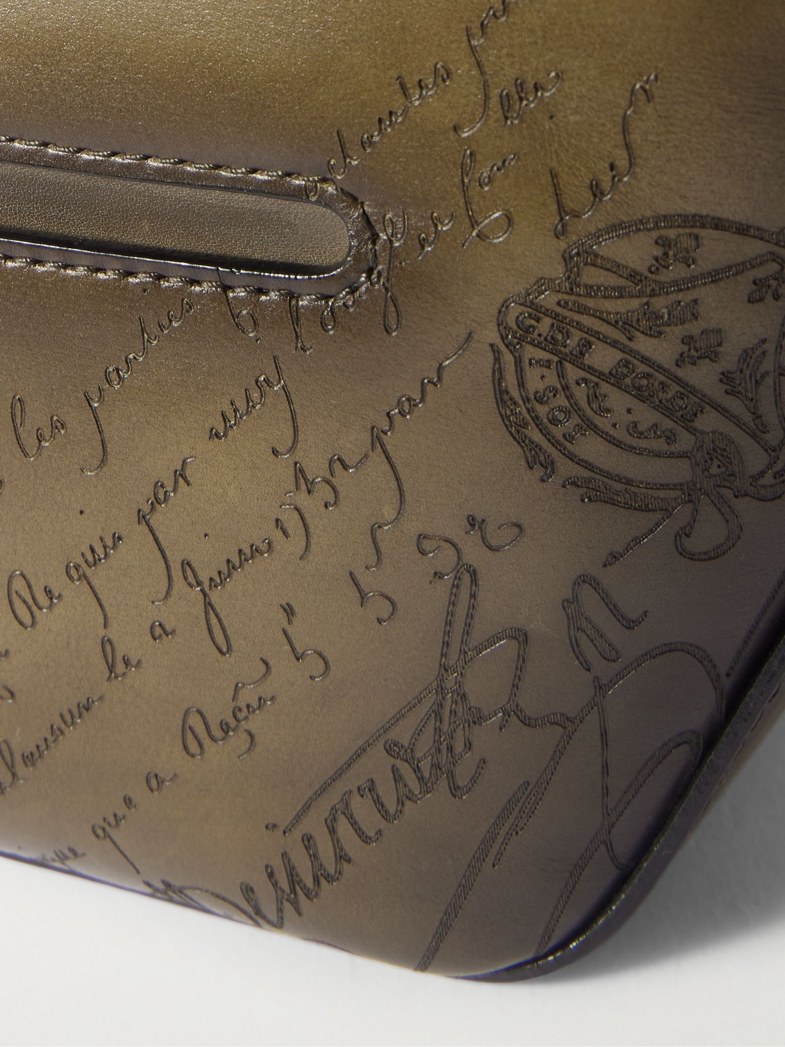 Toujours Scritto Venezia Leather Messenger Bag Brown - 4