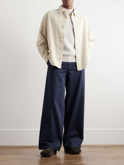 A.P.C. Logo-Embroidered Cotton and Linen-Blend Corduroy Overshirt outlook