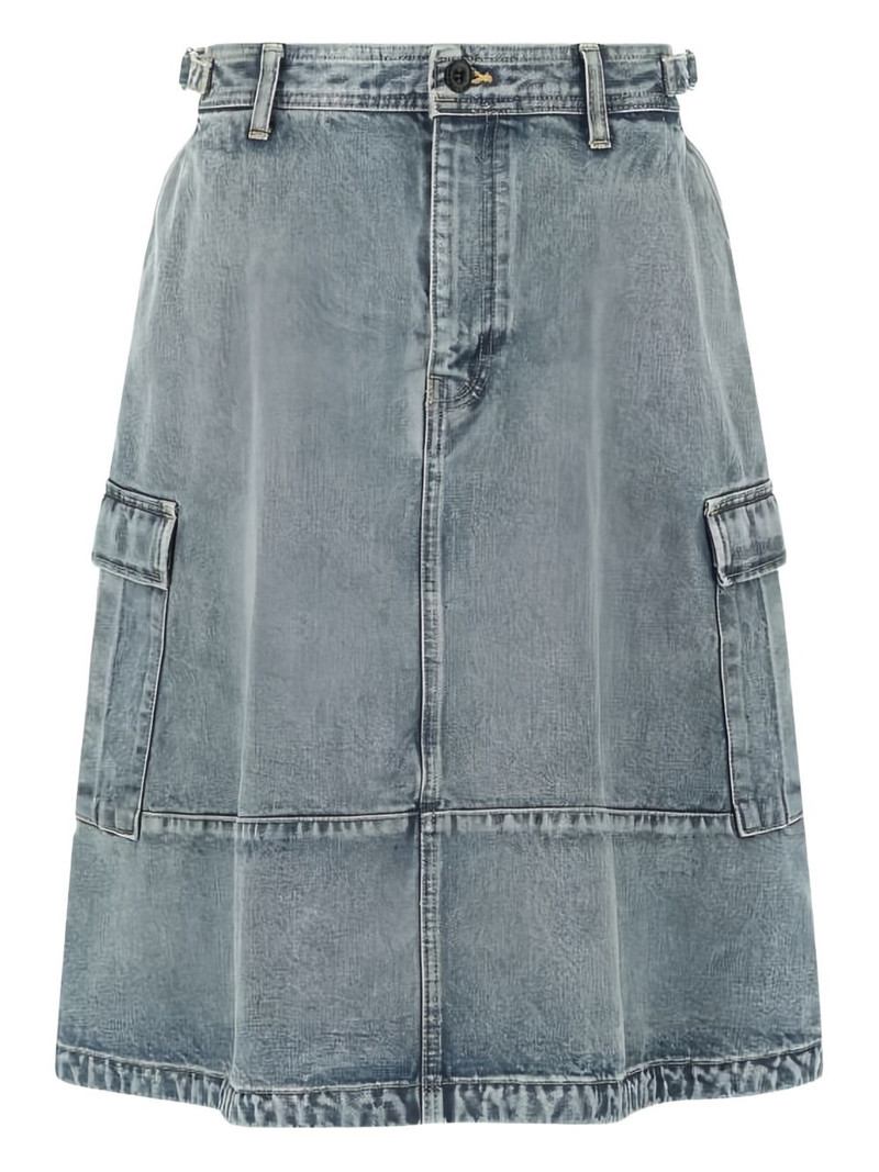 cargo denim midi skirt 1