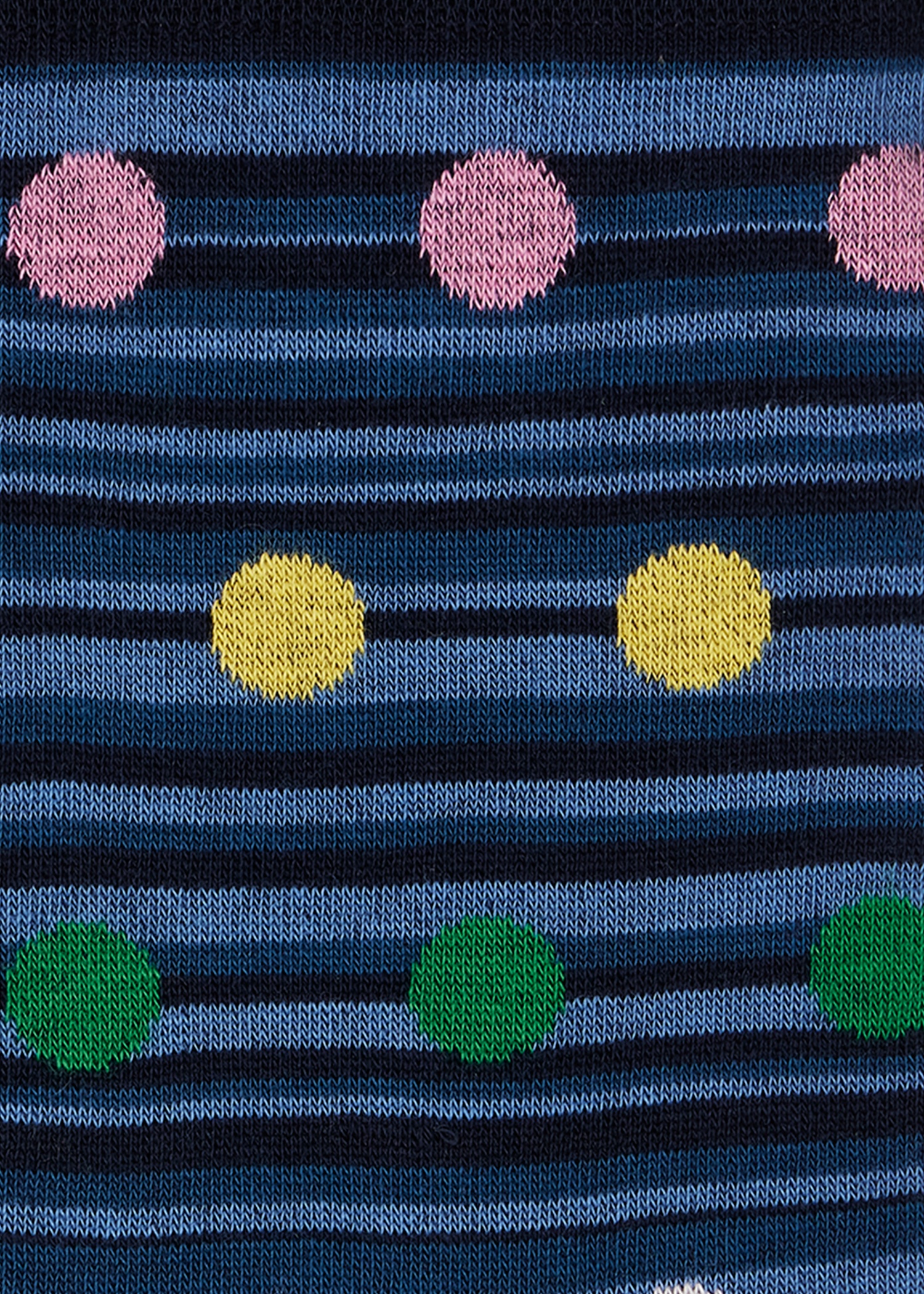 Navy Tonal Stripe and Multicolour Polka Dot Socks - 3