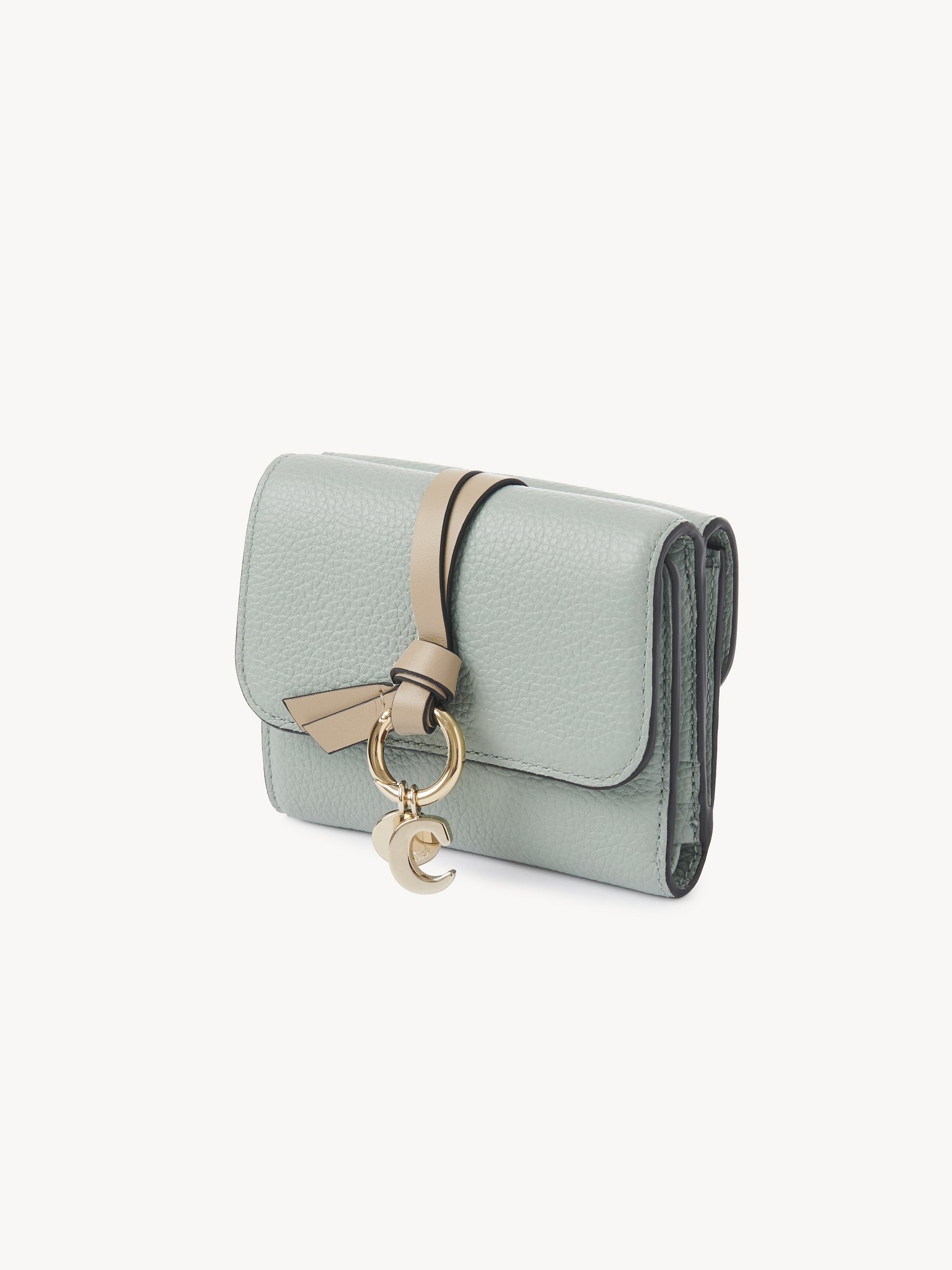 SMALL ALPHABET TRI-FOLD IN GRAINED LEATHER - 2