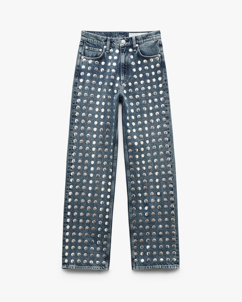 Shea Relaxed Straight Jeans Lightweight Rigid in Studded Kingston 1