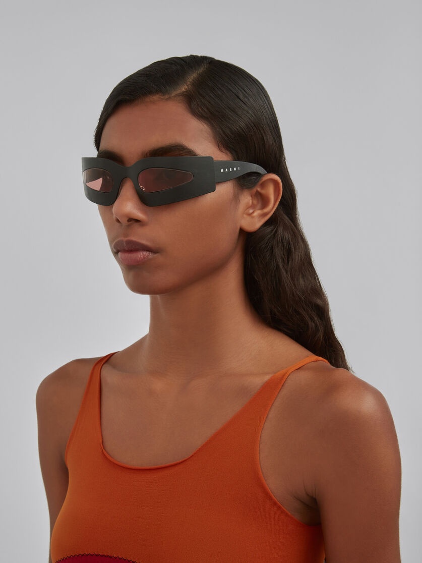 YUMA BLACK LEATHER SUNGLASSES - 1