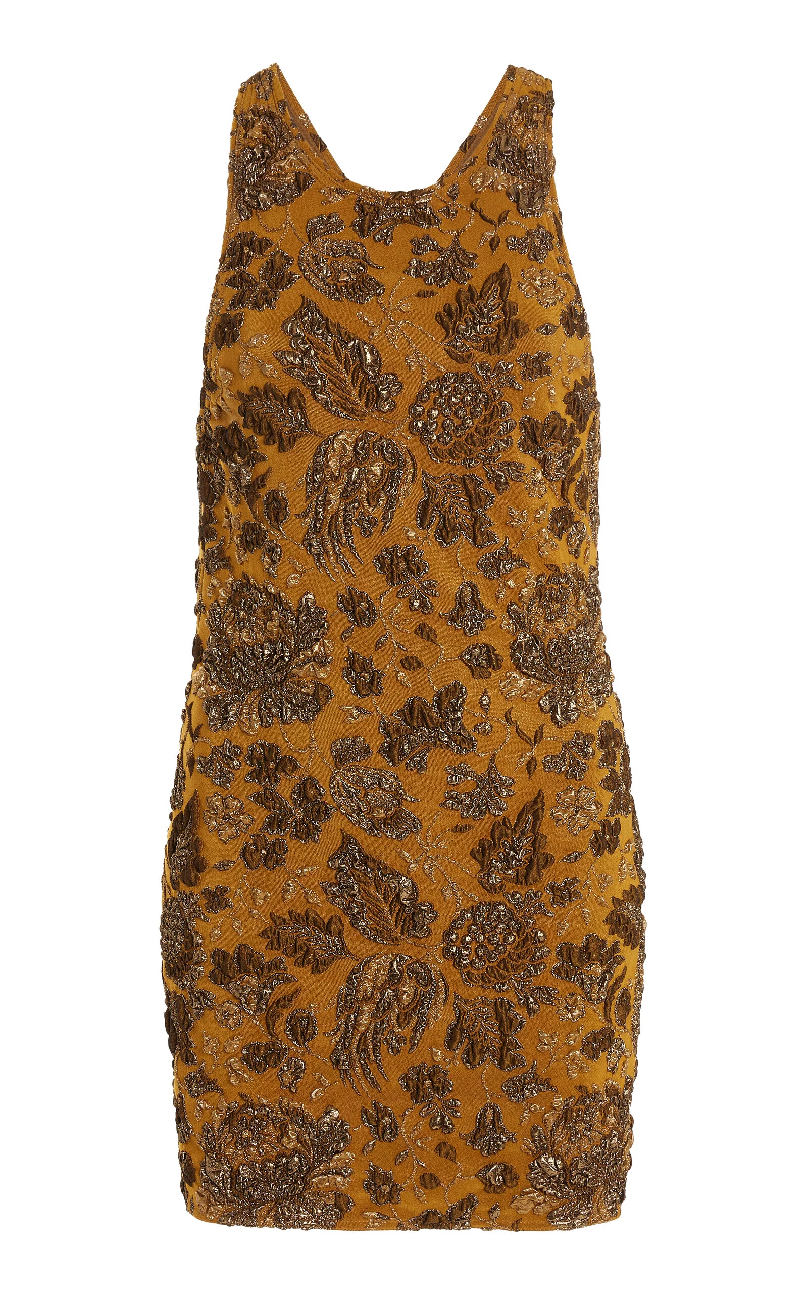 Floral Stretch-Brocade Mini Dress yellow - 1