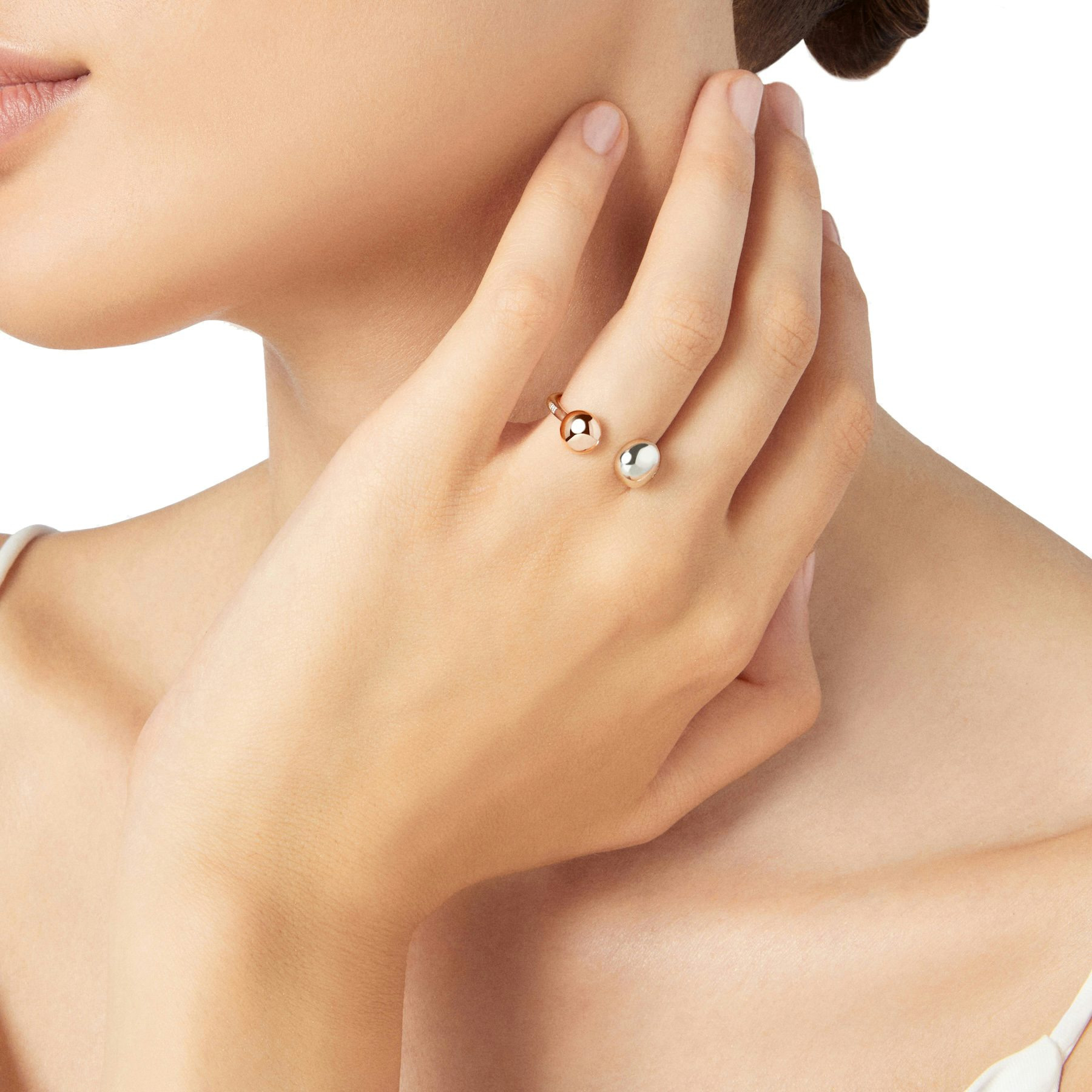 SILVER & ROSE GOLD PEPITA RING - 2