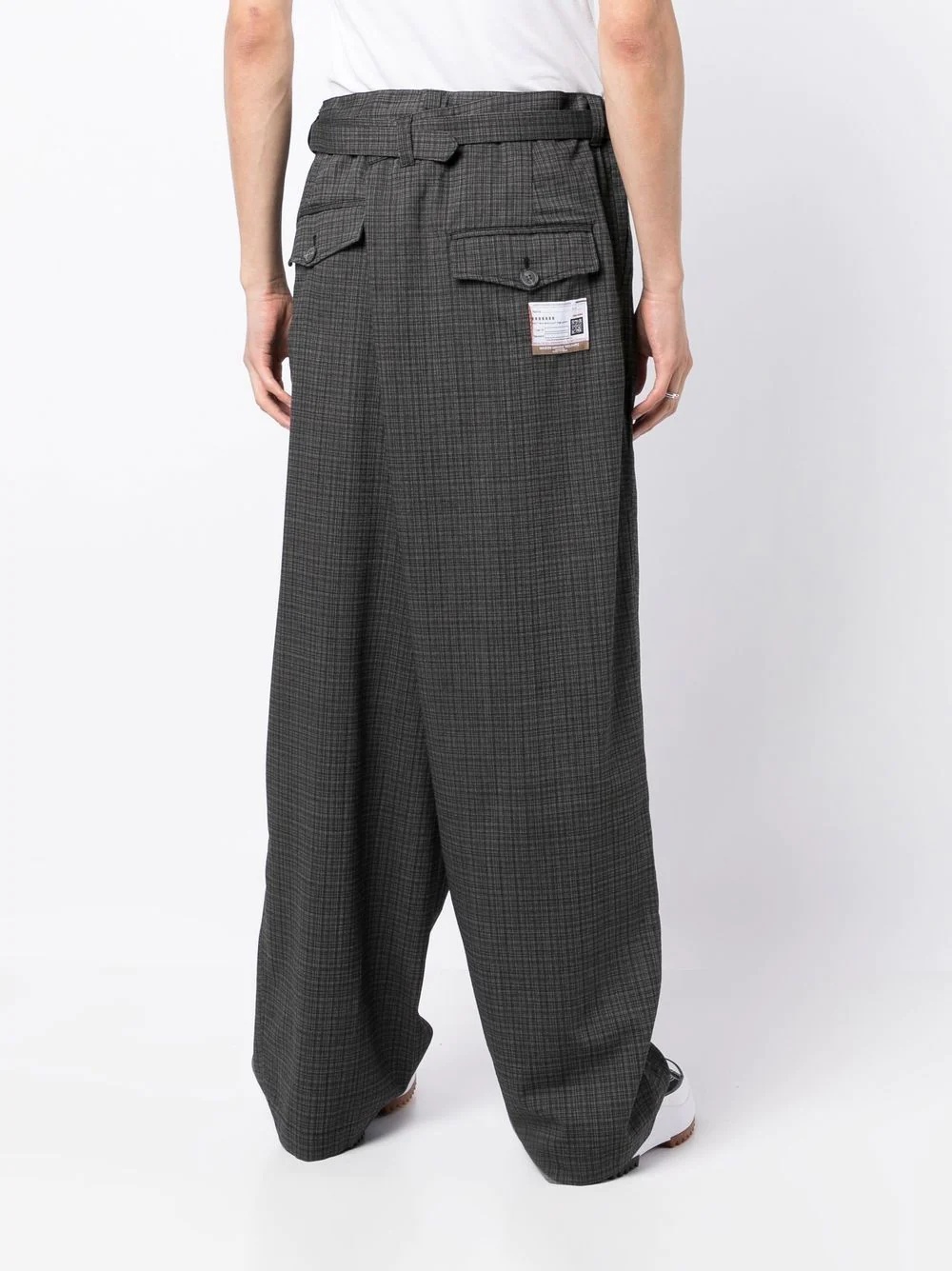 belted wool trousers - 4