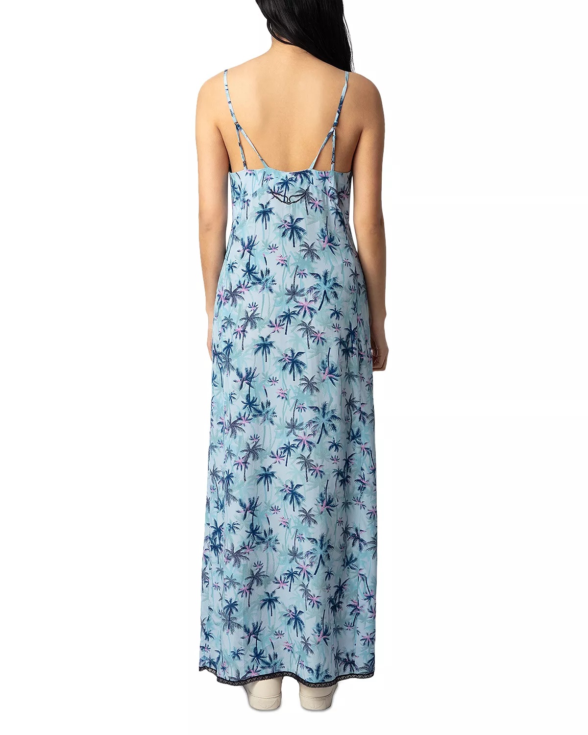 Ramelil Sunset Palm Mist Silk Dress - 3