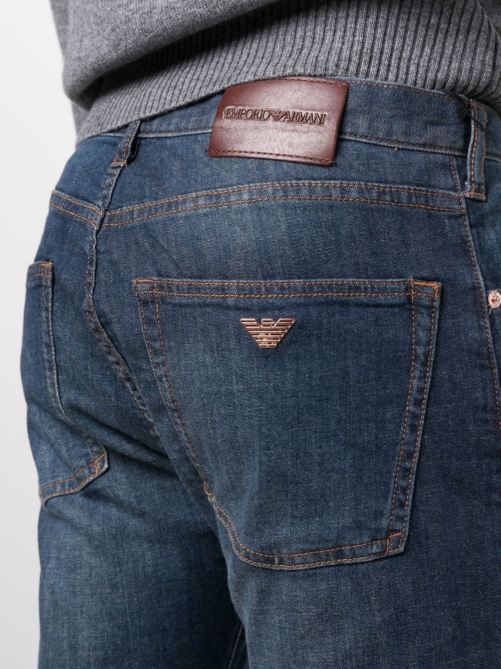 straight leg denim jeans - 5