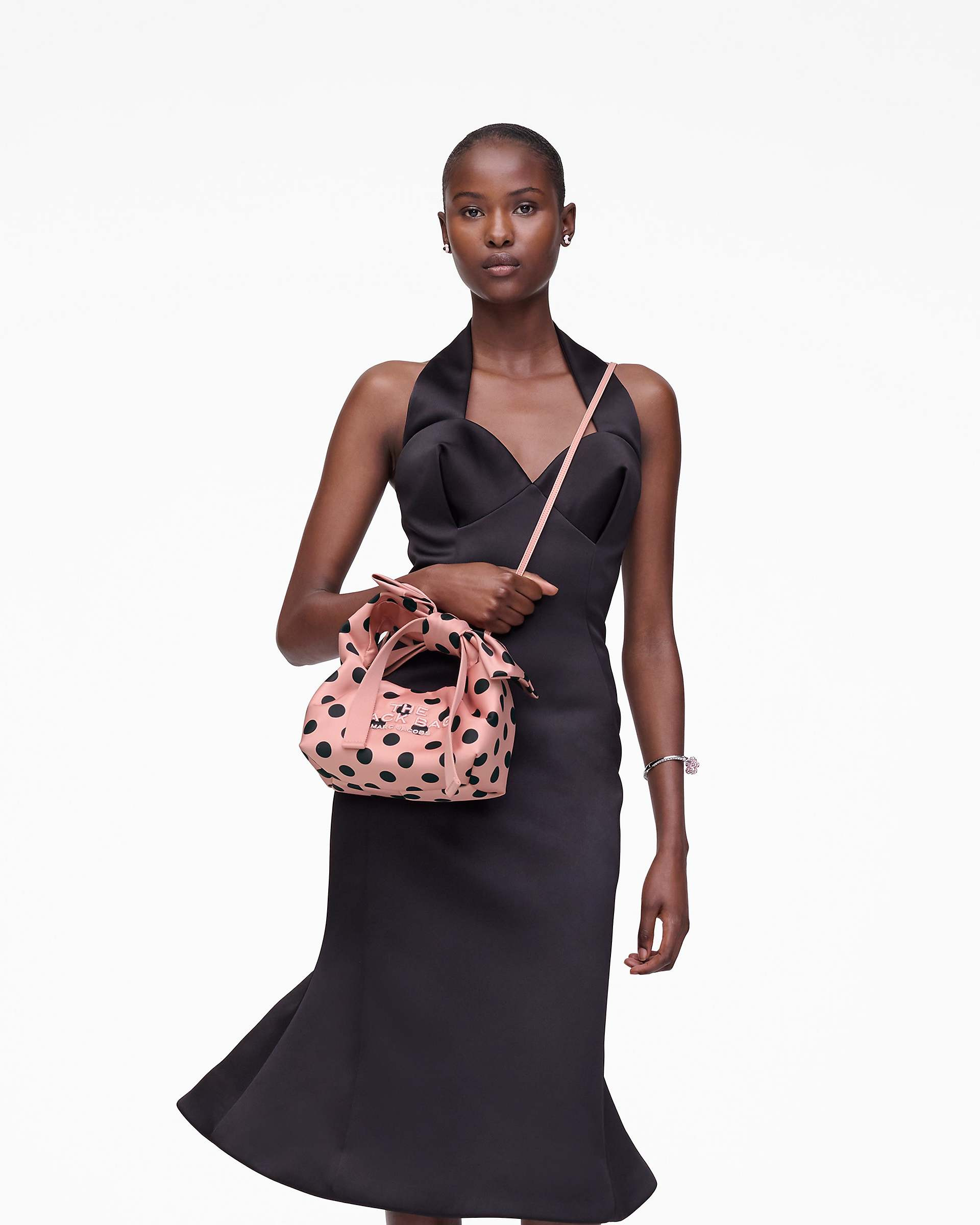THE SATIN DOTS BOW MINI SACK BAG - 2